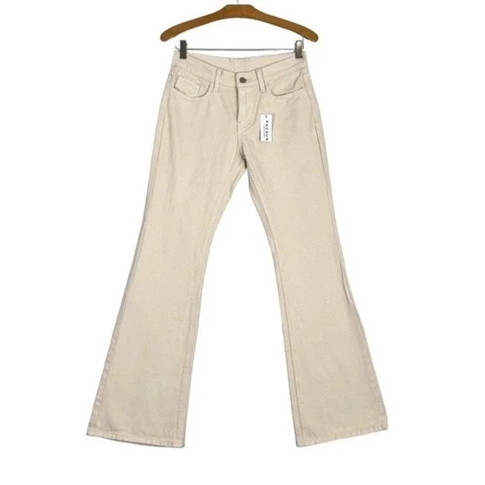 J Galt Brandy Melville Flared Jeans Sz S Mid Rise Bone Color Rigid Denim Pants